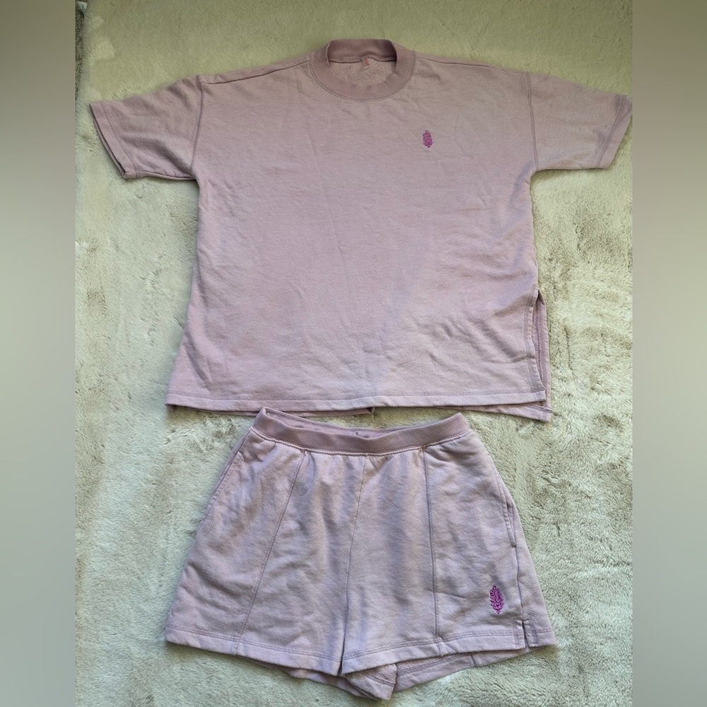 Free People Movement Lavender Pull Over Short Set NWOT